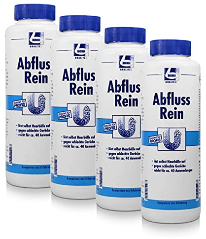 Dr. Becher Abfluss Rein 1kg geeignet für Abflüsse in Bad und Küche (4er Pack)