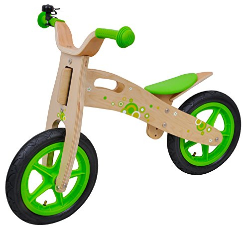 Siva 90100 - Kinder Laufrad Holz Woody Bubble Bike, grün