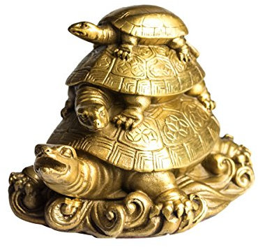 Messing-Sammelfiguren der drei Generation, handgefertigte Statue zieht Reichtum an.