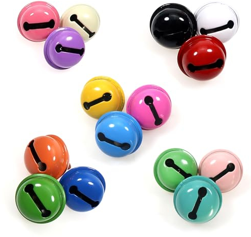 TOAOB 15 Stück kleine glöckchen zum basteln Schellen glöckchen 22 mm Metallglöckchen Bunt Glockchen mit Ösen für Schlüsselanhänger Handwerk Glocken Dekoration Schmuckherstellung