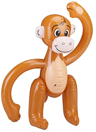 Relaxdays Set de 2 Monos Hinchables, PVC, Marrón, 58 x 40 x 40 cm