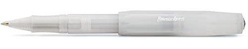 Kaweco FROSTED SPORT Rollerball Natural Coconut I Gel- / Kugelschreiber aus hochwertigem Kunststoff mit Keramikkugel I Trendiger Kuli in Weiß I 13 g Tintenroller mit 0.7 mm Mine I Gelroller 13,5 cm