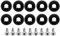 Kennzeichen Schrauben Set, Fydun 6mm Kennzeichenschrauben Schrauben Montieren Änderung M6 Gasket Bolt License Plate Frame Decoration Screw(Schwarz)