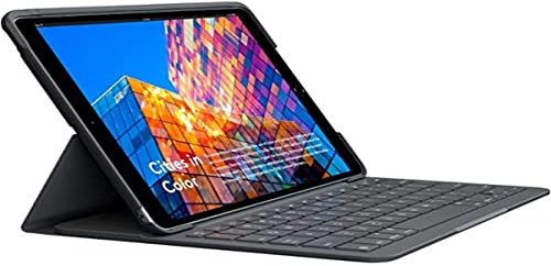 Logitech Slim Folio Funda con teclado inalámbrico integrado para iPad Air (3.ª generación, Model: A2152/A2123/A2153/A2154), Disposición QWERTY Español - Gris