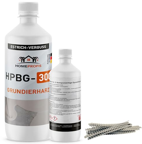 Home Profis® Epoxidharz Set zur Estrich Reparatur | 6kg Epoxy Resin Gießharz inkl. 80 Estrichklammern | 2K Injektionsharz Rissfüller | Epoxidharz mit Härter