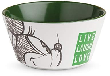 Egan PWM91LL/1V Bowl Minnie Live Laugh Love Verde, Porcellana