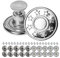 Hosen Ersatz Knöpfe zum Vernieten, 20 Pack, Ø 17 mm Messing Jeansknöpfe, Silber-farben, Jeans Button mit Nieten, Jeans Knopf zum Einschlagen, Metall Hosenknopf, Hose weiter machen, Hosenknöpfe robust