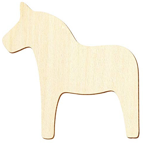 Holz Dala Pferd - Deko Basteln 3-50cm, Pack mit:10 Stück, Breite:19cm breit