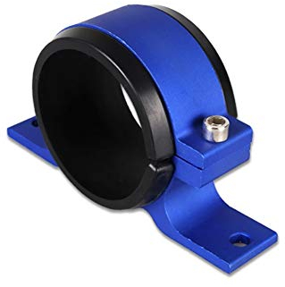ihreesy Kraftstoffpumpe Halterung,60mm Aluminiumlegierung Halter für Kraftstoffpumpe Benzinpumpe Auto Kraftstoff Fixierhalterung Kraftstoffpumpenhalterung Kraftstofffilter Klemme,Blau