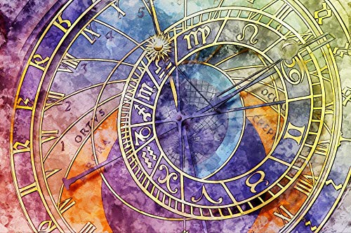 BLUEMEX Diamond Painting Bild, Zeitreisen, eckige Steinchen, 60x90cm, 45 Farben Vollbild