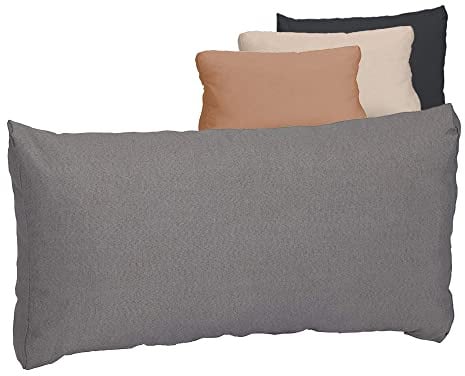 Beo Premium Rückenkissen Sofa 70x40 cm | Lounge Kissen wasserabweisend | Palettenkissen Rückenkissen Made in EU | Polster Outdoor für Rattan Lounge | Rückenkissen Bett | Sofa-Kissen groß in Grau