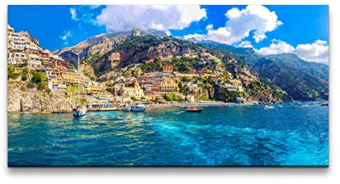Paul Sinus Leinwandbild 120x60cm Amalfiküste Italien Meer Küste Berge Sommer Traumhaft