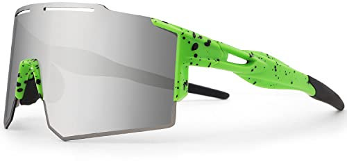 Xiyalai Sportbrille Fahrradbrille,Polarisiert Sonnenbrille Herren Damen,UV400 Schutz Windschutz Radsportbrille für Sport Radfahren Laufen Angeln CE Zertifiziert