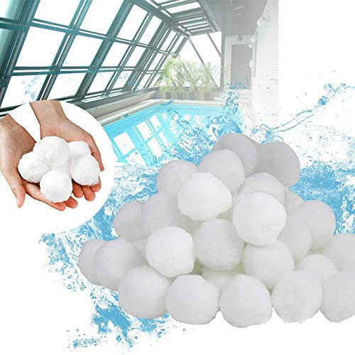 LZQ Filterbälle Filter Balls Filtermaterial 2800g ersetzen 100 kg Filtersand Sandfilteranlage für Pool Sandfilter, Weiß