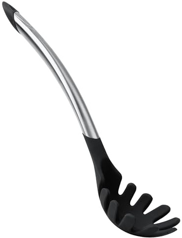 Cuisipro Silicone Spaghetti Spoon, Black, Heat and Stain Resistant, Dishwasher Safe, 31cm