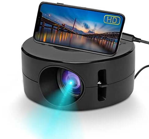 Mini proiettore LED, proiettore cinematografico portatile per bambini, proiettore intelligente dello stesso schermo per telefono e tablet, proiettore tascabile con USB e telecomando