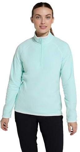 Mountain Warehouse Montana Womens Microfleece - Breathable Ladies Sweater, Quick Drying Pullover, Warm Fleece Jacket, Half Zip - For Spring Summer, Travelling, Outdoors Mint - Unicorn Women's Size 20