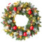Türkranz Weihnachten Beleuchtet Batterie, Weihnachtskranz Haustür Led, Weihnachtstürkranz Außen Mit Beleuchtung, Weihnachtsdeko Amerikanisch Tür Lichterkranz Künstlich Edel Rote Beeren Kugeln (20CM)