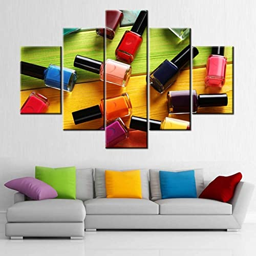 BIURKA Hd Gedruckt Bild Nagellack Spa Schönheitssalon Druck und Poster Wandbild Poster Kunstdruck Als Leinwandbild 5 Stück Kein Rahmen 200x100cm