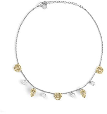 Philipp Plein Damen-Kette 3D Skull Zweifarbig PJ3AA12NU