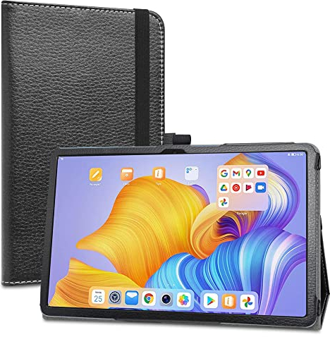 LiuShan Funda para Honor Pad 8 Tablet ,Folio Soporte PU Cuero con Funda Caso para Honor Pad 8/Blackview Tab 18 Tablet PC Android de 12 Pulgadas(No es Compatible con Otros Modelos),Negro