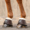 SUNRIDE Hufglocken mit Fell (2er Set) - für Pferde - aus Leder und Neopren - zum Schutz vor Ballentritten (S (Shetty & Pony), braun)