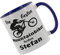 Crealuxe Kaffeetasse - Die Besten Mountainbiker heißen - Spruchtasse, Bürotasse, bedruckte Keramiktasse, Hochwertige Kaffeetasse, Tasse personalisiert mit Name/Spruch (Blau)