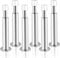 Door Stoppers, Door Stops for Skirtings, Wall Mounted Chrome Heavy Metal Door Stops Indoor Outdoors Door Holder to Stay Open, Stainless Steel Adjustable Brushed Silver Door Stops, 6 Pack