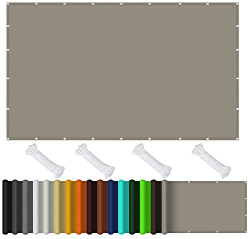 Sonnensegel Sonnenschutz Garten 4 x 4 m, Segeltuch Pergola 98% UV Schutz Wasserdicht 98% Uv Schutz für Garten, Balkon und Terrasse, Dunkelgrau