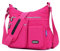 NOTAG Sac Bandouliere Femme, Sac à Bandoulière Léger Multi-Poches Grande Capacité Sac à Main Sac porté épaule Imperméable Nylon pour Voyage (Rose rouge)