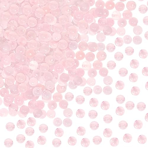 TOAOB 100 Piezas Cuentas de Piedra Natural Piedra de Cristal rosa 6 mm granel de Abalorios de Gemas Piedras Redondas para Fabricación de Joyas Bricolaje Pulseras Collares Artesanías