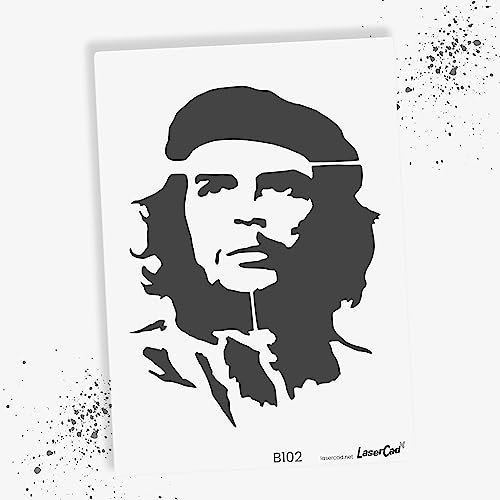 LaserCad Schablonen BANKSY Streetart (B102, Che Guevara, DIN A2) Stencil für Graffiti, Airbrush, Kunst, Deko, zum Malen