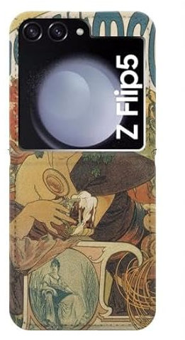 Alphonse Mucha Bieres De La Muse Flip Hülle Tasche Klappetui für Samsung Galaxy Z Flip 5