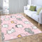 WHUOEUCO Waschbarer Teppich rosa Cartoon-Katze 140 x 200cm Wohnzimmer Schlafzimmer teppiche Kurzflor rutschfest Flauschig Weich Moderne groß Teppich