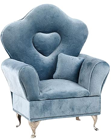 Leisurealeaneag Sofa Couch Schmuckschatulle Schmuckkoffer für Schminktisch Wohnzimmer Blau, 15 x 8,5 x 19,5 cm