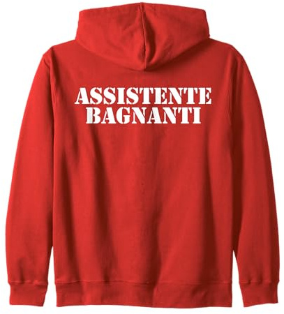 Assistente bagnanti, Bagnino, Salvataggio(SCRITTA SUL RETRO) Felpa con Cappuccio