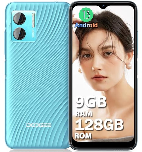 DOOGEE N50S [2024] Teléfono Móvil Libres 9GB RAM+128GB ROM(TF 1TB), 20MP AI Cámara, 6,52 Pulgadas HD+ Smartphone Android 13, 4200mAh Batería, 4G Dual SIM/Octa Core/OTG/GPS/Face ID