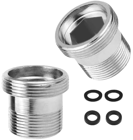 2er-Pack Wasserhahn Adapter M16 auf M22 - Gewindeadapter für Außengewinde M16 und M22, ideal für Luftsprudler und Waschbecken