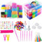 Tuilful 15000+ Loom Bands Kit - 25 Vibrant Colors Loom Bands – Rubber Bands Bracelet Making Kit with Alphabet Beads, S Hooks and Tools with Storage Box - DIY Arts & Crafts Gift for Girls & Boys