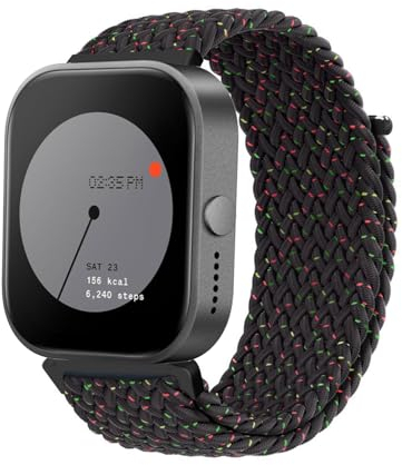 KUWAI Nylonband für Nothing Watch Pro Armband, Nylon Geflochten Klettverschluss Armband für CMF Nothing Watch Pro Armbänder für Herren Damen Sport Loop Band für Nothing Watch Pro Armband (L)