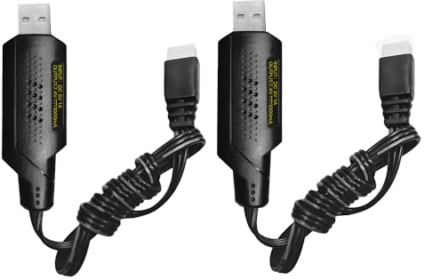 AMZZN 2 Stück 2S 7,4V 1A USB-Ladegerät für 7,4V 2S Lipo Akku mit XH-3P-Anschluss; Fernsteuerungsschiff, Drohne, Luftpistole 7,4V USB-Ladekabel des Akkus