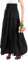 MYSSUCI Lang Rock Damen Sommer Chiffon Bohemian Maxirock Elastischer Sommerrock mit hoher Taille Einfarbig Strandkleid (Schwarz, XL)