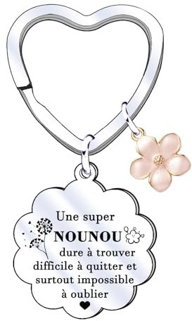 XWXWXW Cadeau Nounou Porte clés Nounou Cadeau Anniversaire porte-clés Nounou Porte clé Nounours Personnalisé Cadeau Nounou Original Cadeau Nounou Merci (1)