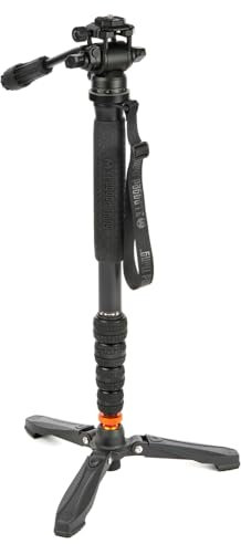 3 Legged Thing Punks Taylor Superkit Magnesium Alloy Monopod Kit - Travel-Friendly Camera Monopod for Photographers & Videographers (Darkness)