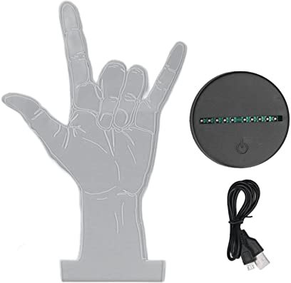 Enlybee 3D Sign Language I Love You Night Light - Touch Control, Adjustable USB or Battery Powered, Perfect for ' S Bedrooms and Gifts