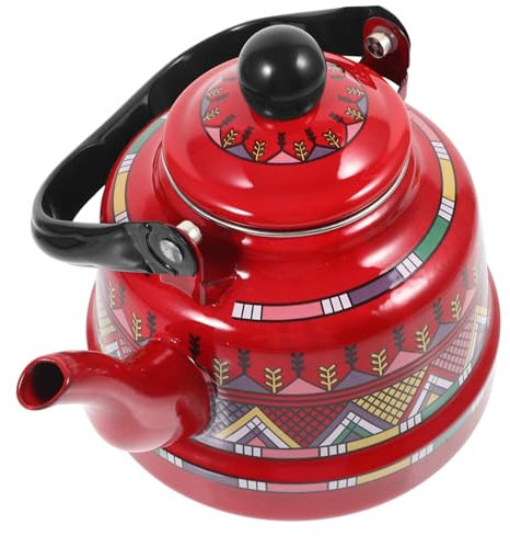 OKUMEYR Bollitore Smalto Retro Per Tè e Caffè Compatibile Con Piani Induzione e Fornelli Elegante Teiera Per Amanti Del Tè e Per Occasioni Speciali