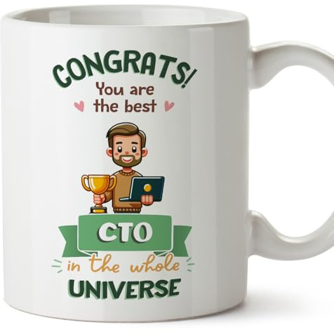 MUGFFINS CTO Man Mug - in English - Best in Universe Trophy - Funny Gift for Colleagues - Ceramic 11oz Mug
