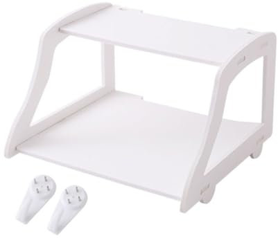 FONDOTIN 1stück Wandmontierter Routerhalter Weiß Bohrfreies Praktisches Für Router Und Tv-zubehör Doppelschichtige Aufbewahrungslösung Für Sauberes Zuhause Für Wohnräume Und Moderne