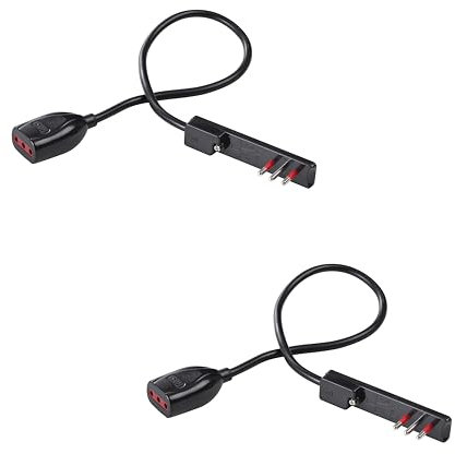 Set di 2 prolunghe comodino 0,5m FLAT 10A NERA