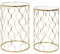 HOME DECO FACTORY, HD0444, Table Gigogne Élégante en Verre et Doré, Design Contemporain, Pratique et Modulable, Idéale pour Salon ou Coin Lecture, Dimensions 38x55x38 cm, Couleur Or